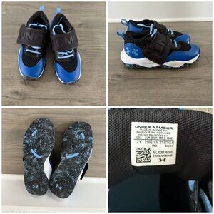Under Armour Kids' Black and Blue Sneakers